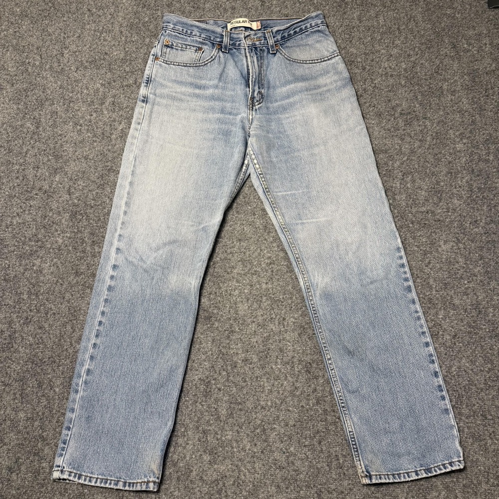 Levi's 505 Regular Fit Jeans Men's Size 32x32 Blue Denim Light Wash Straight Leg